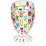 WEKADRIN Bunt Handbemaltes Saftglas aus Klarem Eleganter Trinkbecher mit Einzigartigem Design Vielseitig für Wasser Säfte Cocktails und Heiße Getränke Robust und Praktisch für Alltag