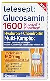 tetesept Glucosamin 1600 - Ergänzungspräparat mit Glucosamin und hochdosiertem Vitamin D3 & Vitamin C - für gesunde Knochen und Knorpel - 1 x 40 Tabletten (Nahrungsergänzungsmittel)