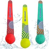 Schildkröt Neopren Tauchbälle 3 Stück | Ball: Ø 6cm, Länge Schweif ca. 20 cm | Wasser-/ Tauchspielzeug für Kinder | Sandfüllung | Stehen senkrecht am Grund