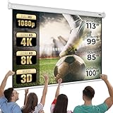 Jago® Leinwand Beamer - 1:1, 4:3, 16:9, HD 4K 3D, Manuell Ausziehbar, mit/ohne Stativ - Beamerleinwand, Projector Screen, Projektionsleinwand, Rolloleinwand, Heimkino (203x203cm - 113')