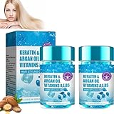 Keratin-Haarserum-Kapseln, Haarvitamin-Kapseln, 98% bessere Tiefenpflege und Feuchtigkeitsversorgung, Frizz-Kontrolle und intensive Feuchtigkeitspflege für geschädigtes Haar