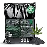 PretaBioX Terra Preta Bodenverbesserer - Fruchtbare Grow Erde Cannabis Dünger durch aktivierte Pflanzenkohle - für üppige Blüten und beste Erträge von Hanf-Plfanzen (Cannabis Dünger, 10l)