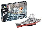 Revell RV05040 REV-05040 Bismarck, das größte und modernste Schlachtschiff Seiner Zeit, Schiffsbausatz 1:350, 71,8cm Maßstabsgetreu Toys, 12 Jahre to 99 Jahre, unlackiert