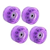 Sosoport 4 Stück Transparente Zweireihige Pu räder für Rollschuhe Langlebige Ersatzräder für Outdoor Skating Geeignet für Anfänger Leise und Stoßdämpfend