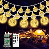 LED Lichterkette Außen Innen - 12M 60 LED Kugel Lichterkette mit 8 Modi IP44 Wasserdicht, Lichterkette Outdoor Strom für Kinderzimmer, Gartenbeleuchtung, Partybeleuchtung, Balkon deko