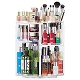 Auxmir Make Up Kosmetik Organizer, 360° Drehung Kosmetische Aufbewahrungsbox, Sincare Organizer für Lippenstift Makeup Brush Eyeliner Nagelgel, Geeignet als Geschenk, Transparent