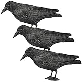 Rabe Krähe Taubenschreck Vogelschreck Taube Vogel Schreck Pflanzenschutz 36cm - 3 Stück