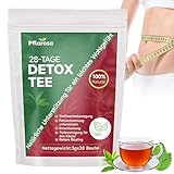 Detox Tee zum Abnehmen, 28 Stück abnehmentee entgiften, Bauchfett verbrennen, Reduziert Blähbauch, Natürliche Kräutermischung mit Oolong, Grünteeextrakt, Mate, Ginseng, Vegan, Allergenfrei