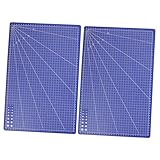 HOODANCOS 2 Stück Teiliges PVC Schneideunterlage Einseitige Selbstheilende Schneidematte mit Präzisem Maßstab Flexible und Strapazierfähige Bastelunterlage für Handarbeiten Heim und