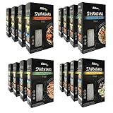 Bitters Shirataki Konjak Nudeln MIX (4xSpaghetti Slim, 4xBold, 4xRiso, 4xTagliatelle), 16x390g (ohne Flüssigkeit 16x250g), Kalorienarme, Glutenfrei, Low Carb und Vegan