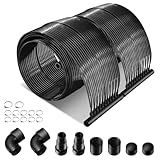 FANTASK Solarkollektoren 500x75 cm, Solar-Poolheizung, Poolheizung aus UV-beständiger PE für Pools bis 21500 L, Schwarz