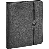 WENGER Affiliate Schreibmappe mit 10 Zoll Tabletfach, Ringhefter, A4-Notizbuch, Padfolio mit Business-Organizer, Damen Herren, Büro Business-Reisen Uni, Grau (Alloy), 601360