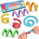 ddLUCK Fidget Toys Silikon Sensorik Stick, Sensory Spielzeug für ADHS, Anti Stress, Autismus, Stressabbau, Sensorisches Reise Kinderspielzeug Play Toy Set zur Kinder ab 3 Jahr & Erwachsene(6 Pack)