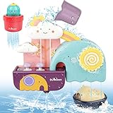 GILOBABY Badewannenspielzeug Set, Badespielzeug Baby Badewannen Spielzeug, Wasserspielzeug Kinder mit Tasse, Bär und Kaktus, Babyspielzeug Geschenk für Jungen und Mädchen Geburtstag ab 6 Monate