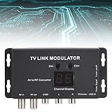 TM70 UHF TV LINK Modulator AV zu RF Konverter mit Einstellbarem -Video-Ausgangspegel, PAL Optional, Kompatibel mit Set-Top-Box, Exquisite Verarbeitung