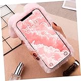 Lurrose Plüsch Kaninchen Handyhülle für pro TPU Basis mit Hochwertigem Kaninchenfell Kratzfest Schmutzabweisend Perfekter Schutz für Damen