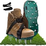 Riisoyu Rasenlüfterschuhe, 1 Paar Nagelschuhe mit Klettverschluss Nagelschuhe mit Schraubenschlüssel Rasenlüfter Schuhe mit 13 Nagel für Rasenbelüftung Garten Schuhe Der ideale Rasenbelüfter