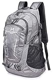 Loocower 45L Leichte Packable Reiserucksack Wanderrucksack, Multifunktionale Tagesrucksack, Faltbare Camping Trekking Rucksäcke, Utra Leicht Outdoor Sport Rucksäcke Tasche (06.Grau)