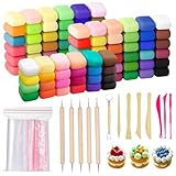 Modelliermasse lufttrocknend Kinder 100 Farben Set – superweiche DIY Bastelknete mit 2 Werkzeugsets & 100 Aufbewahrungsbeuteln – kreative Lufttrocknende Knetmasse für sensorisches Spielen