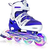 Inliner Für Kinder Verstellbare Inline Skates mit Beleuchteten Rädern Rollschuhe Outdoor Inline Skates für Kinder Inline Skates für Kinder Größenverstellbar von 30 bis 37…