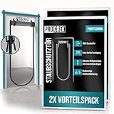 PROCREA® 2x Premium Staubschutztür mit Reißverschluss [Großer Zipper, Breite Türöffnung & Easy-Klettsystem] Extra starke Folien-Bautür und Staubschutzwand für 100% sicheren Staubschutz
