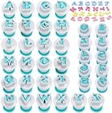 36 Stück Buchstaben Ausstecher für Fondant, Großbuchstaben und Zahlen Fondant Ausstecher Backen Zubehör, Ausstechformen Buchstaben Alphabet Stempel für Zucker Kekse Torten Backzubehör