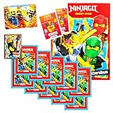 sefrado Bundle Exclusive Hüllen kompatibel mit Ninjago Sticker Album + 10 Sammel Tüten Dragons Rising + Bonus 3 D Karte und LE 18 Action Cole Blue Ocean