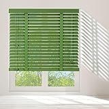 Kabellose Holzrollos für Fenster, Lichtfilterung, Fensterrollos, Sichtfenster, Verdunkelung, Jalousien, Raumverdunkelung, horizontale Jalousien und Schatten, Grün (55,9 x 91,4 cm)