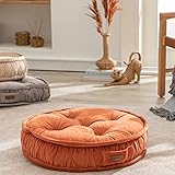 ENGLISH HOME Bodenkissen Rund, Groß Sitzkissen Boden, Dekorative Maschinenwaschbar Sitzerhöhung, Weich Dicker Stuhlkissen, Meditationskissen, Yogakissen, Haustierbett,57x14 cm Terracotta
