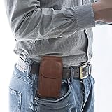 Gürteltasche aus echtem Leder, kompatibel mit iPhone 16, 15, 14, 13, 12 Pro, XR, kompatibel mit Samsung S25, S24, S23, S22, Gürtelclip-Tasche (passend für die Hülle) (braun)