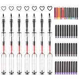 7 Stück Kalligraphie Füller Set,Kaligraphiestifte Set Anfänger mit 42 Tintenpatronen in 13 Farben,Füllfederhalter mit Verschiedenen Federn,für Grußkarten, Unterschriften, Kalligraphie, Schreiben