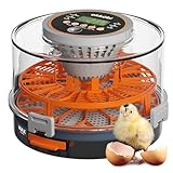 Brutautomat vollautomatisch Okköbi – Inkubator für 12 oder 20 Eier – Brutmaschine mit automatischem Wenden und Feuchtigkeitsregelung – Eier testen mit integrierter Lampe – einfach zu bedienen
