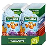Palmolive Eco Nachfüllpackung Handseife Aquarium 12 x 500ml I Schutz vor Bakterien I Vegan | Inhaltsstoffe 96% natürlichen Ursprungs* Dermatologisch getestet