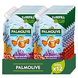 Palmolive Eco Nachfüller Flüssigseife Aquarium 12 x 500ml I Schutz gegen Bakterien I Vegan | Inhaltsstoffe zu 96% natürlichen Ursprungs* I dermatologisch getestet