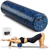 EVEREST FITNESS 60cm Faszienrolle Schaumstoffrolle - Fitness Rolle für Rücken Beine Po - Rückenrolle für Pilates und Yoga - Gymnastikrolle 60cm - Foam Roller - Schwarz/Blau