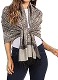 Sakkas 70' X 28 'Paisley Self-Design Schal/Wrap/Stole - Schwarz/Grau Paisley
