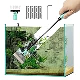 boxtech Aquarium Algenkratzer- 5 Edelstahlklingen + Bürste,50 cm Lange Handhabe,für Riff, Korallen & Pflanzen Glasbecken