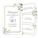 50 Fotoaufgaben Hochzeit - Unterhaltsames Hochzeitsspiel für Gäste, Fotobox Accessoires Hochzeit Fotospiel Hochzeit, Hochzeit Fotoaufgaben für Gäste, Perfekt für Gästebuch Hochzeit