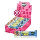 Naturata Bio Pretzel & Milk Schoko-Riegel (24 x 33g) | Hergestellt in der Schweiz in Fairtrade & Bio-Qualität | Salzig-süßer Genuss mit knusprigen Brezel-Stückchen und cremiger Milch-Füllung