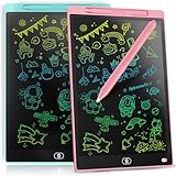 [2 STÜCKE]LCD Schreibtafel 10 Zoll, Genialba Buntes LCD Schreibtablett, LCD Writing Tablet, Elektronischer Tablette, Grafiktablett für Kinderspiele 2 3 4 5 6 7 Jahre Jungen Mädchen (Blau&Rosa)
