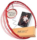 FIT360° - Premium Hula Hoop Reifen für Erwachsene & Kinder von Anfänger bis Fortgeschrittene - zum Abnehmen- Trainieren - 4 einstellbare Reifengrößen - Hohe Stabilität - inkl. Fitness-Plan (E-Book)