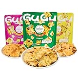 Mckona - Salzgebäck Einzelpackung 60g * 3 Beutel, Geschmacksrichtungen (Käse-Salz, Würziger Tintenfisch, Hühnchen) - Knabbergebäck I Fein gesalzene Snack-Cracker