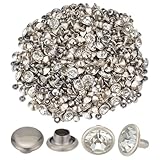 CRAFTYMELODY 200 Set Messing Strassnieten 10mm Flach Rund Weiß Durchsichtig Kristallniete Mit Kappen Und Nieten Für Lederhandwerk DIY Herstellung