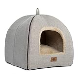 Katzenbetten für Hauskatzen, Faltbare Katzenbetthöhle, Katzenhaus mit waschbaren Kissen, Katzenbett für Kätzchen, Katzenzelt, weiches und warmes Katzenhaus für drinnen für Kätzchen und mittelgroße