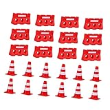 HEALSOPTHY 48 Stück Straßenschild Barrikade Verkehrszäune Bildungsspielzeug verkehrserziehung verkehrsschilder Simulation Straßensperren Mini Road Cone