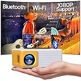 YOTON Mini Beamer Handy - WiFi Bluetooth Projektor Full HD 1080P Unterstützt, Video Beamer Kompatibel mit USB/HDMI/AV, Mini Projector für Handy iOS und Android/PC/PS4/PS5/Xbox Portable Projektor