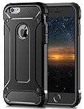 Coolden für iPhone 6s Hülle iPhone 6 Handyhülle Premium [Armor Serie] Outdoor Stoßfest Schutzhülle Silikon TPU + PC Bumper Cover Case Doppelschichter Schutz Hülle für iPhone 6/6s (Schwarz)