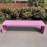 LOERSS Outdoor-Bank ohne Rückenlehne, Gartenbank, Terrassenbank, Parkstuhl, für den Eingangsbereich, die Veranda, den Rasen und den Garten(Size:150cm/59in,Color:Pink)