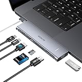 MacBook USB C Adapter für MacBook Pro/Air, 7 in 2 Adapter Macbook mit Thunderbolt 3 Port, 4K HDMI,PD 100W, USB C and 2 USB A 3.0, Micro SD&SD, MacBook Zubehör für MacBook Pro Air 2024 2023 13' 15' 16'