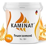 Kaminat Nr. 9H Profi Reparaturmörtel für extra hohe Temperaturen 1250°C, Feuerfester Mörtel, Kaminkleber und Schamottestein Kleber (1,00kg)